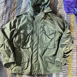 Olive Vintage Military Field Jacket for Men